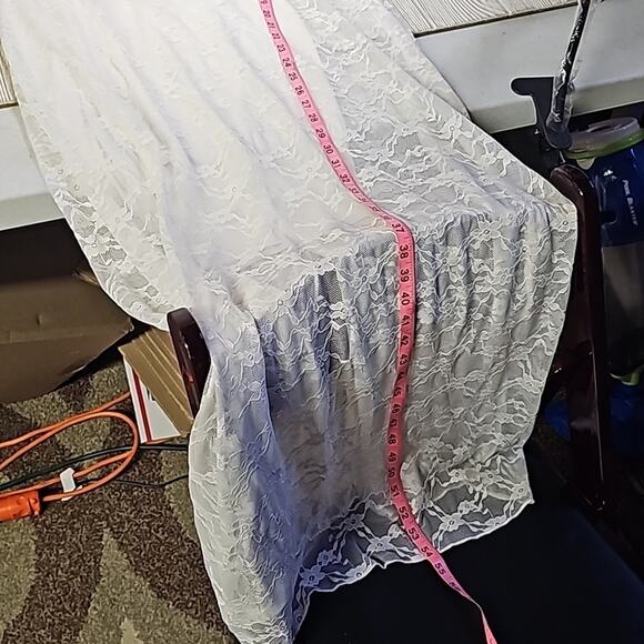 Wild Fable Off White Lace Maxi Dress Over Mini Short Sleeves Womens Large NWT - Picture 10 of 12